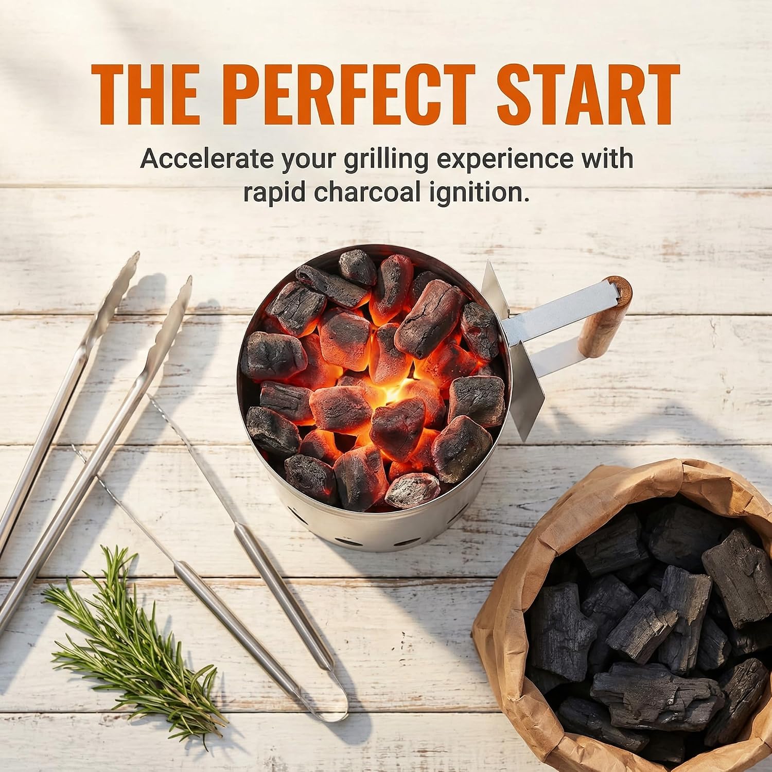 Detalle 2 de Linsen-outdoors Charcoal Chimney Starter, 5 lb