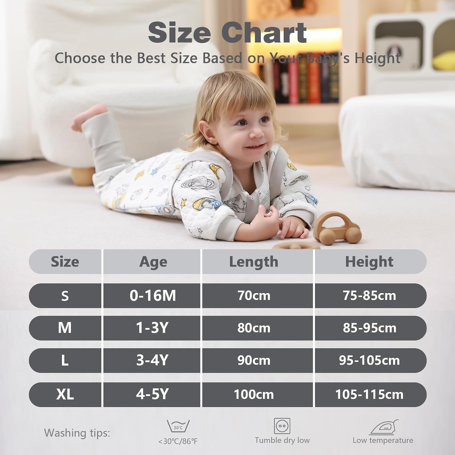 Thumbnail 4 de MIKAFEN Baby Sleeping Bag with Feet 2.0 Tog, 4–5 yrs