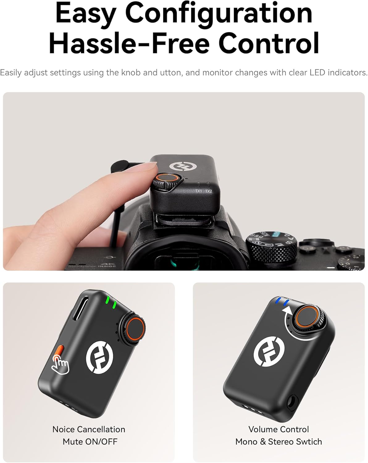 Thumbnail 6 de Hollyland Lark M2S Combo (Camera RX+USB-C RX+ Lightning) microfono lavalier wireless per iPhone, camera, Android e PC