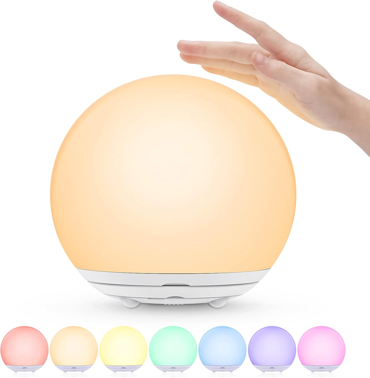 Detalle de LED Night Light 7‑colour USB rechargeable touch lamp 🌙