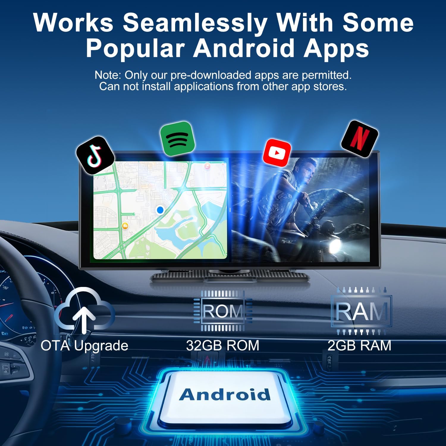 Thumbnail 1 de 11" CarPlay Screen Wireless Car Stereo