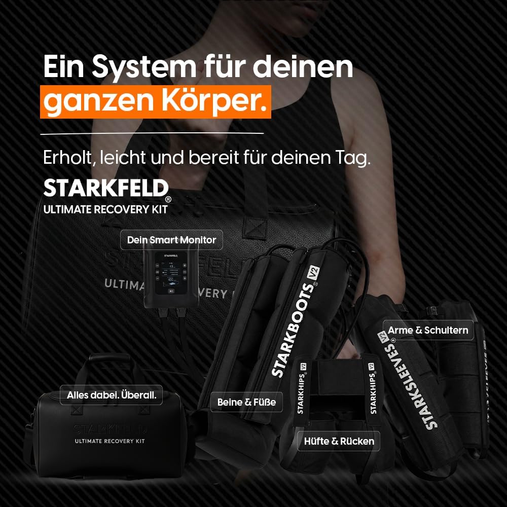 Detalle de STARKBOOTS® V2 – Lymphdrainage & Recoverysystem: Kabellos, 40–200 mmHg, 4h Akku