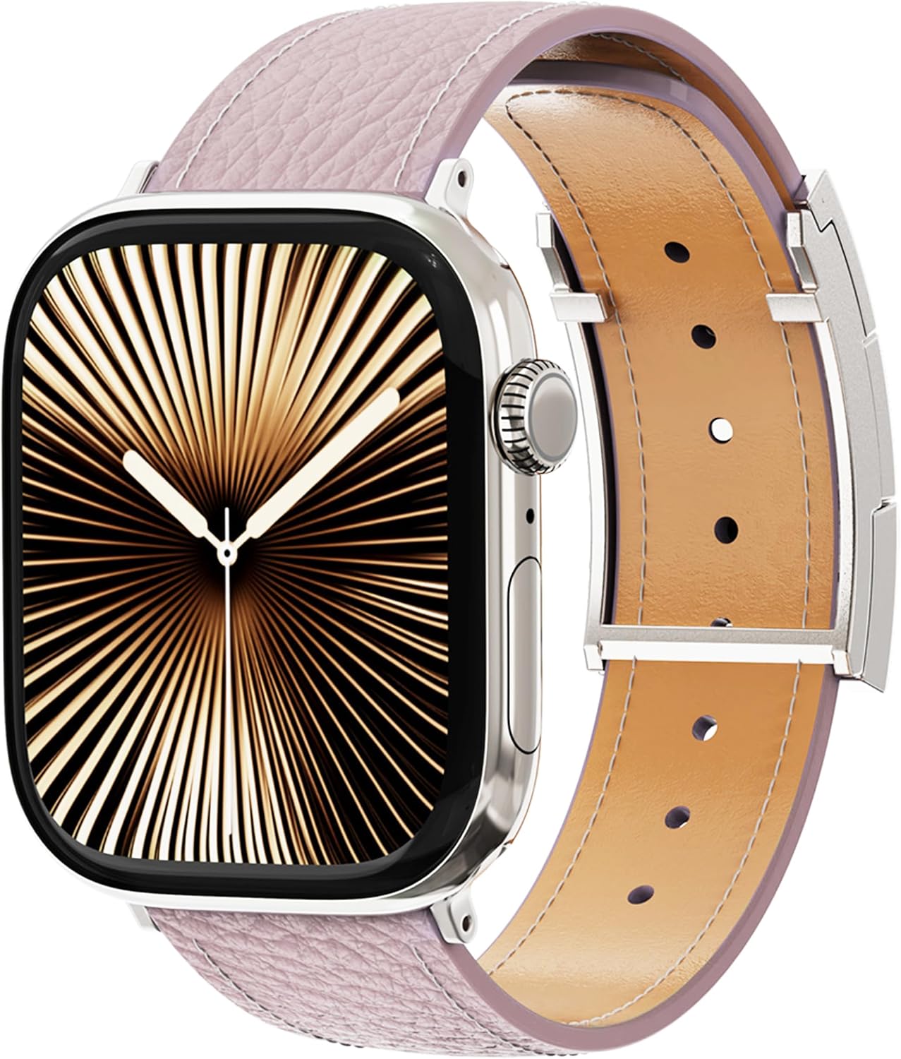 Detalle de Leather Watch Band with Magnetic Buckle for Apple Watch Ultra – Rugged, Durable Leather Strap
