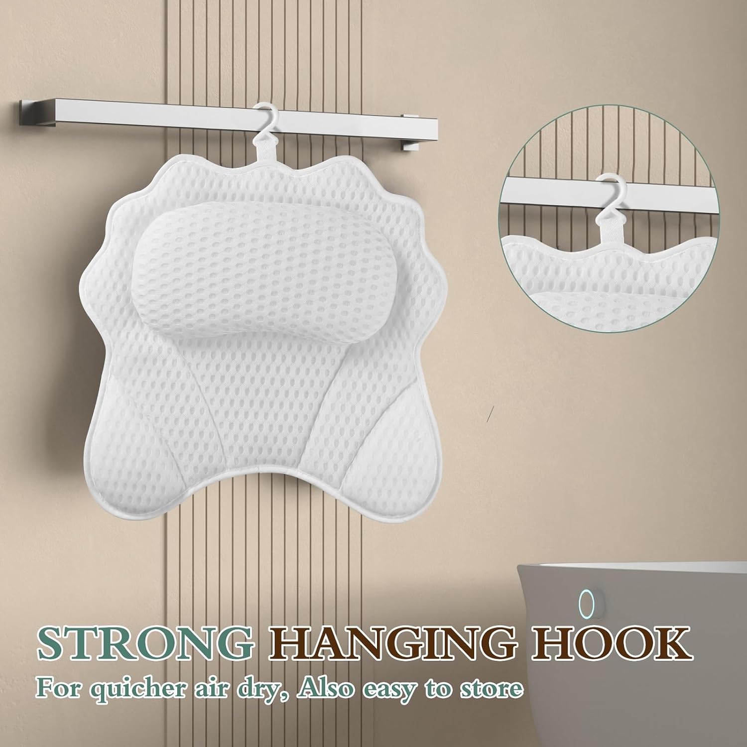 Thumbnail 4 de RUVINCE Bath Pillow Ergonomic with 6 suction cups