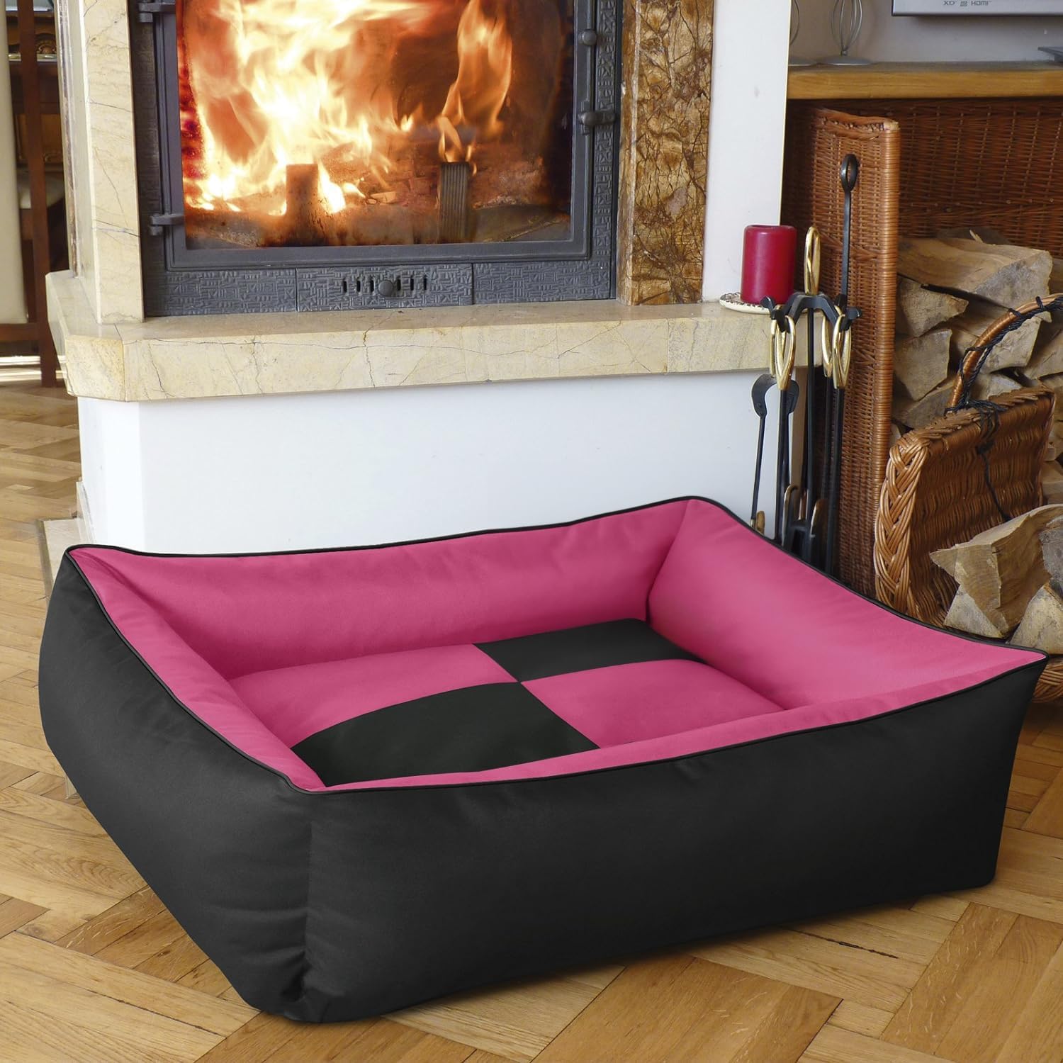 Thumbnail 6 de BedDog 2in1 Hundebett MAX Quattro (Cordura, waschbarer Bezug) – XXL Candy pink-schwarz