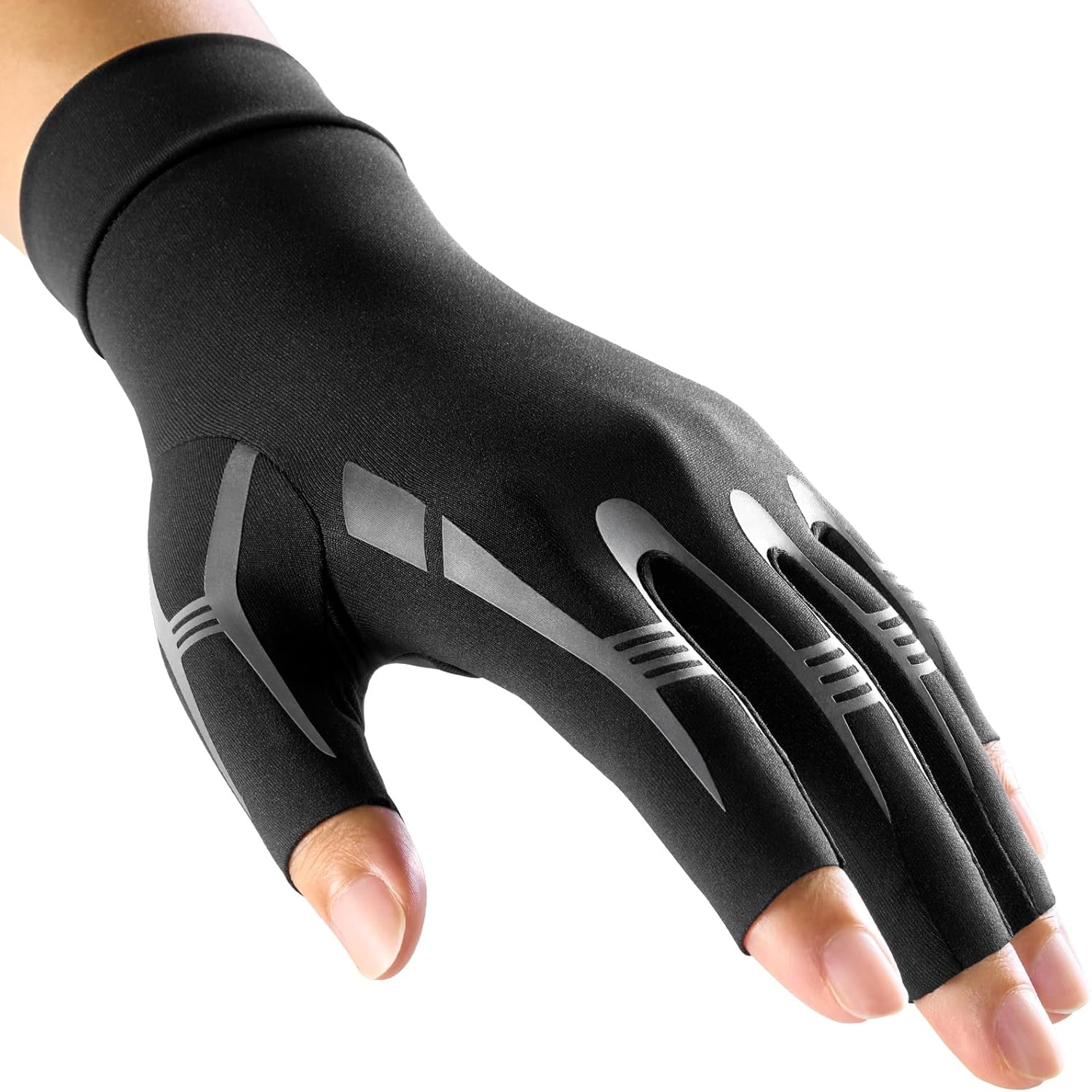 Detalle de FREETOO All-Around Compression Arthritis Gloves (Fingerless) for Hand Pain & Carpal Tunnel Relief, Black, Size M