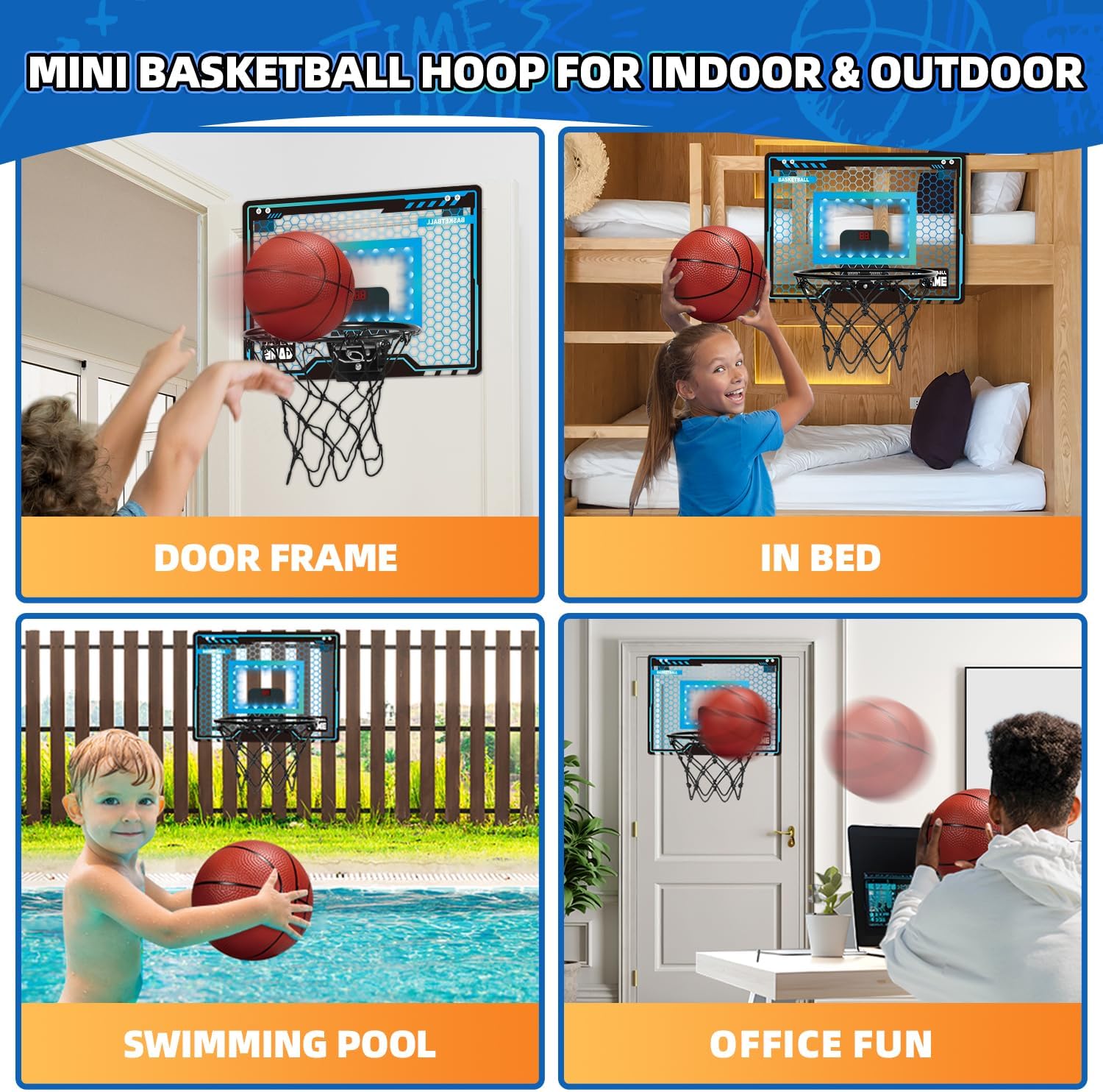 Thumbnail 5 de Indoor basketball hoop for kids with LED