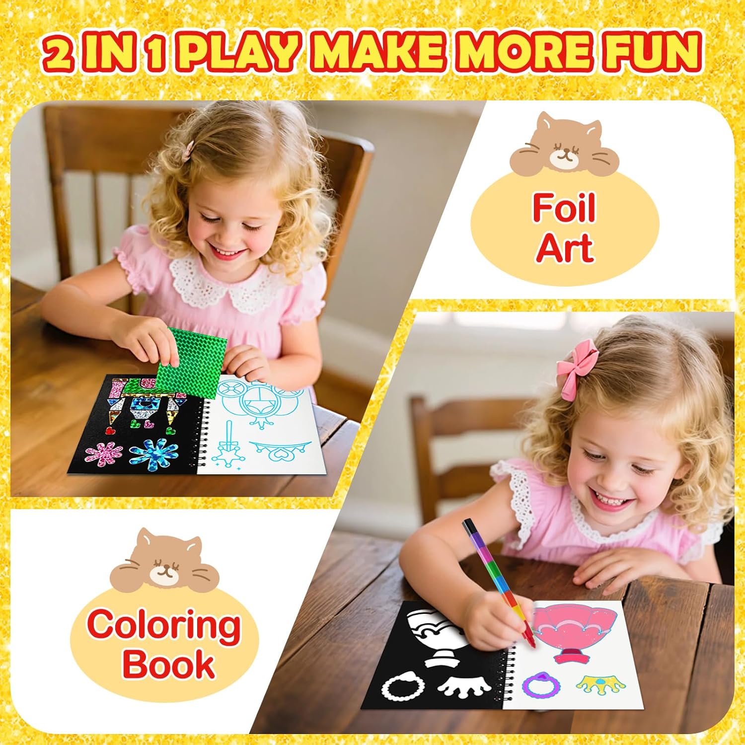Thumbnail 2 de LIKYMO Foil Art Party Bag Filler Set (No Mess Foil Craft for Kids, ages 4–9) – R-32 PCS