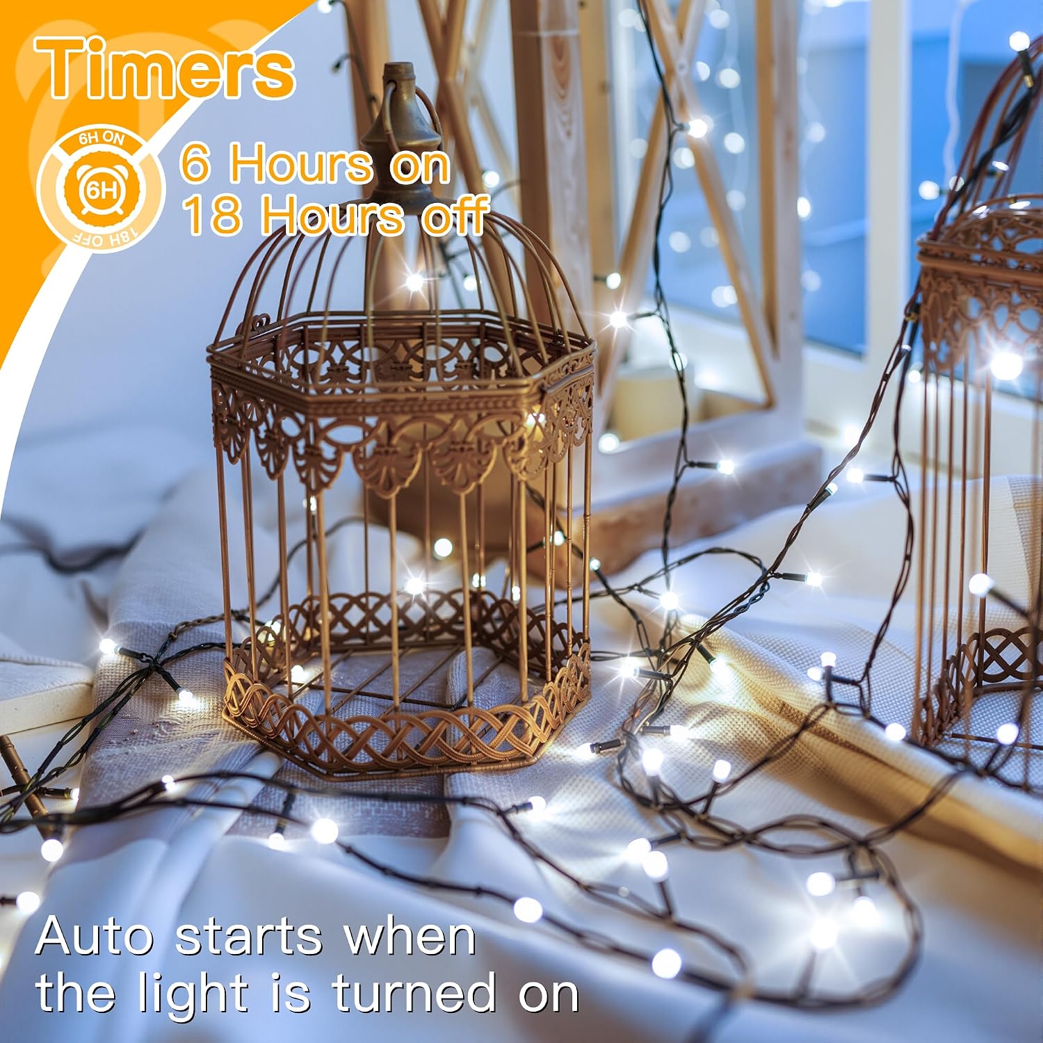 Thumbnail 4 de Ollny Fairy Lights Battery Operated: 20m, 200 LEDs, 2-Pack, 8 Modes, IP44 Outdoor Flexibility