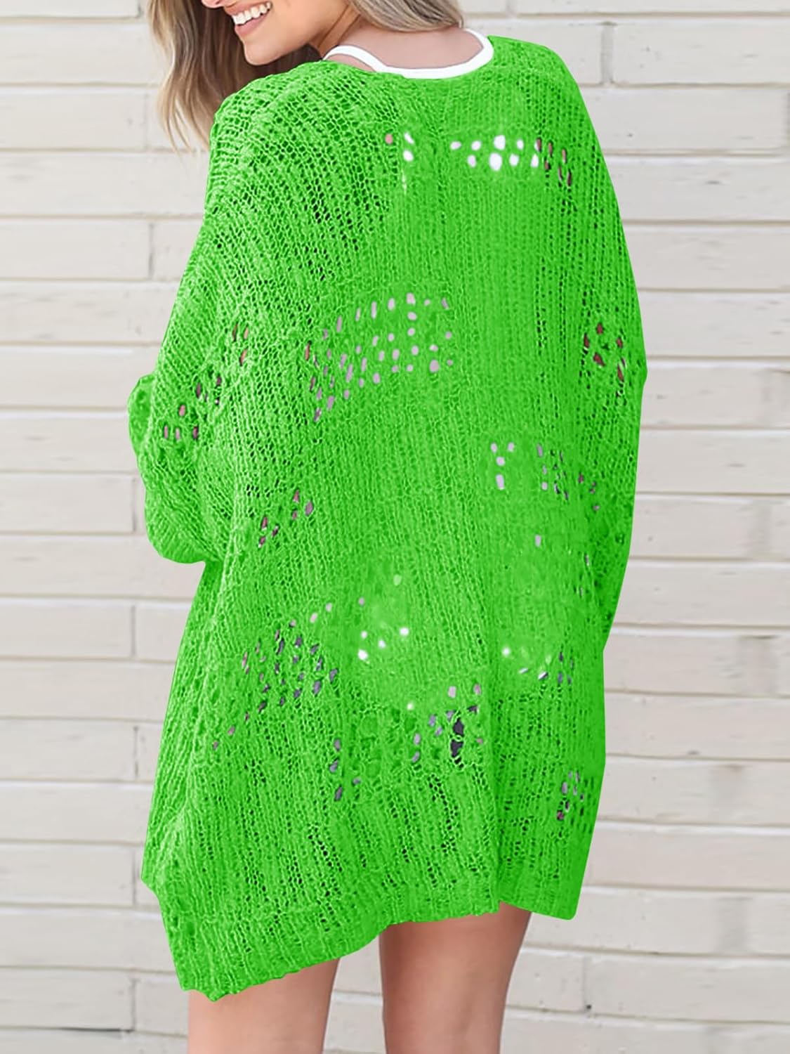 Thumbnail 2 de Ermonn Women's Crochet Cardigan Kimono – Oversized Boho Outwear