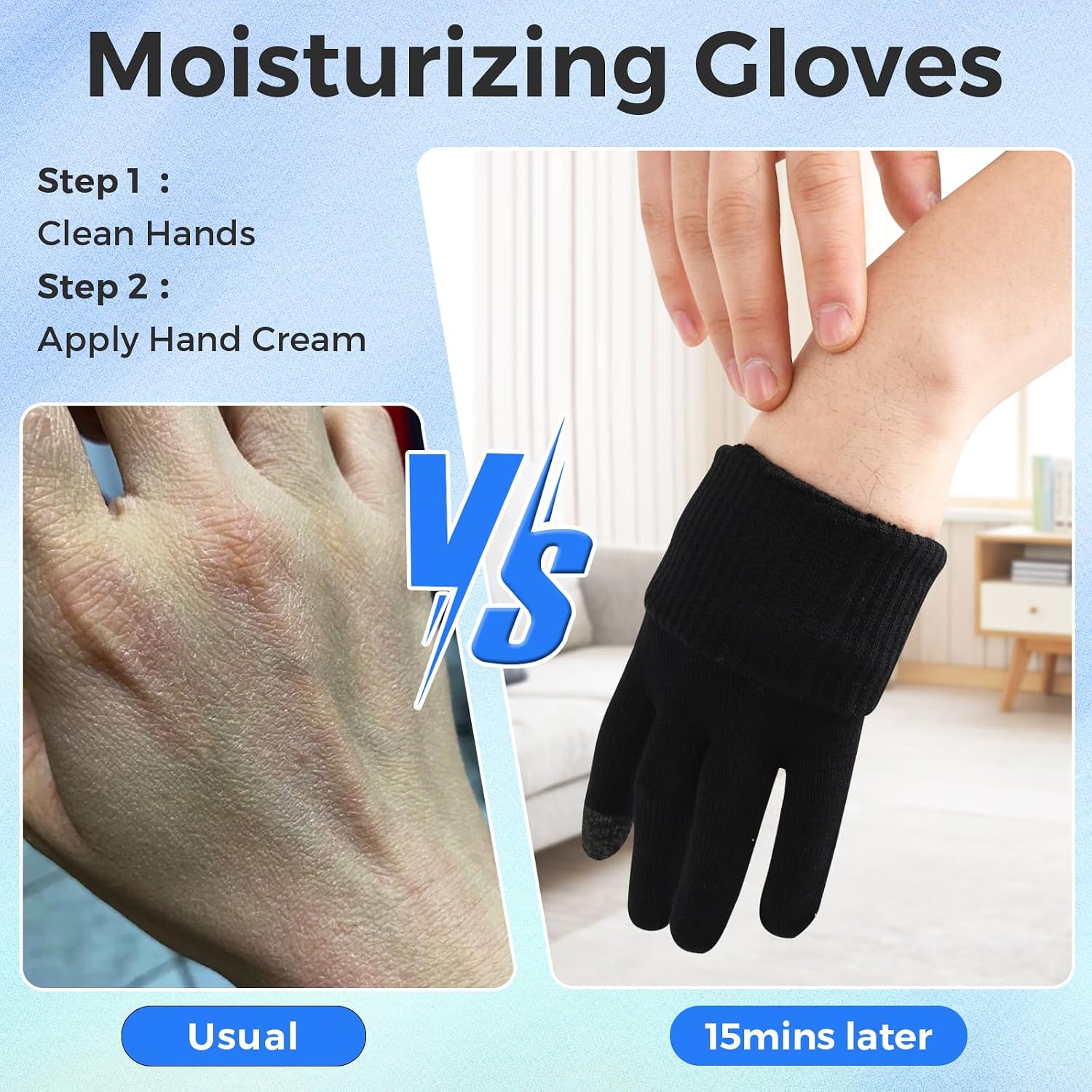 Detalle 2 de AovYoo 100% Cotton Moisturising Gloves L