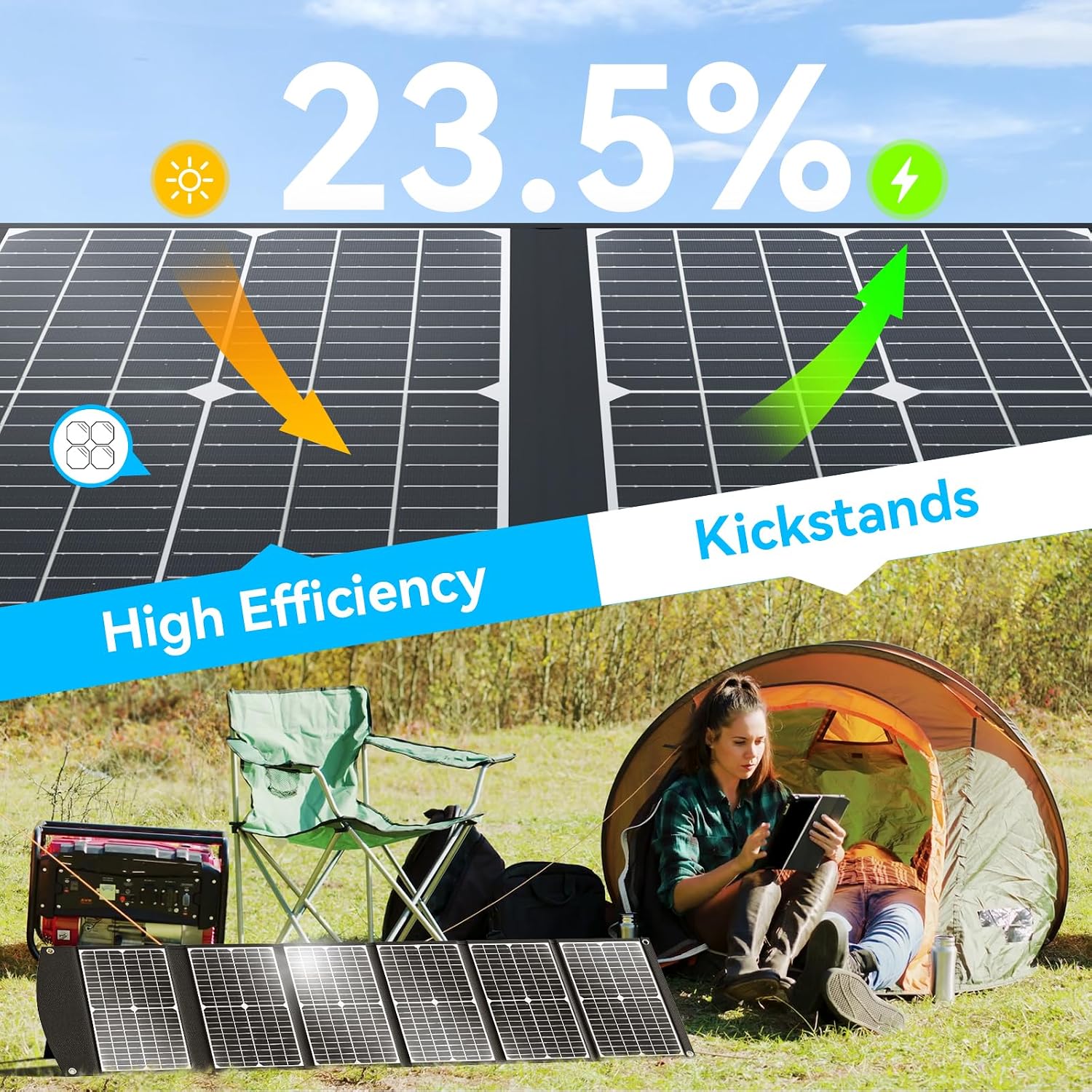 Thumbnail 4 de Ecosonique Foldable 100W Portable Solar Charger