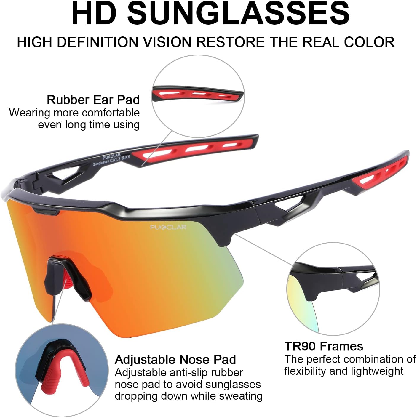 Thumbnail 3 de PUKCLAR cycling sunglasses UV400 TR90