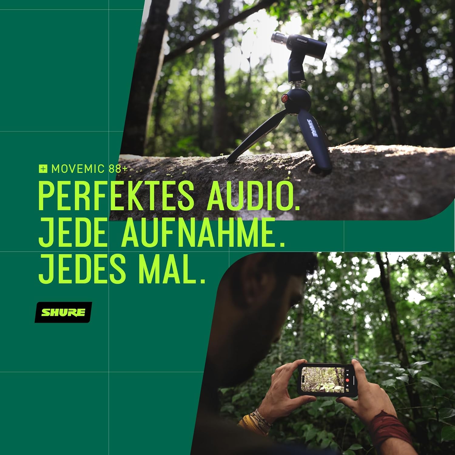 Detalle de Shure MoveMic 88+ Drahtloses Mikrofon – Professioneller Audio-Recorder für Feldaufnahmen, Interviews und Filmprojekte