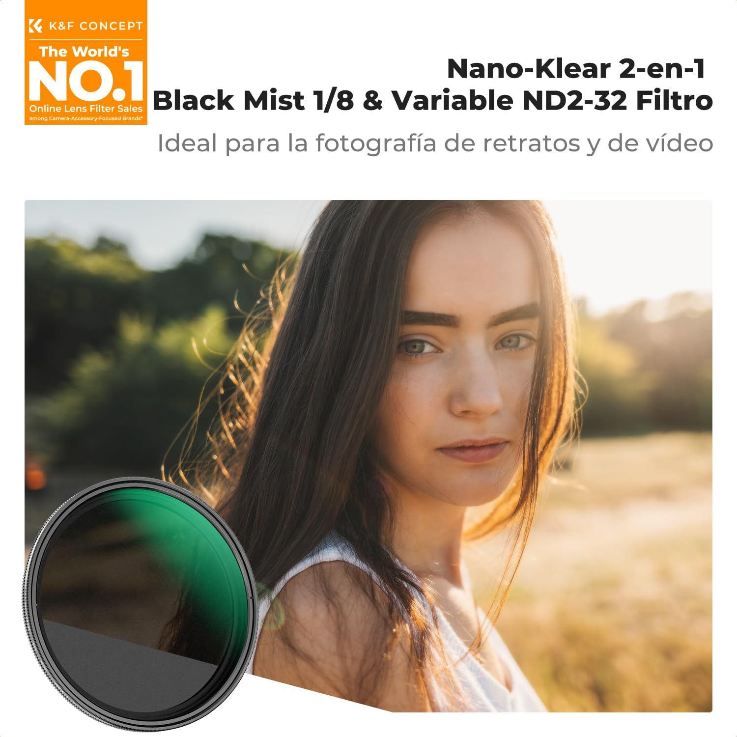 Detalle 2 de K&F CONCEPT Nano-Klear 77mm Black-Mist 1/8 ND2-32