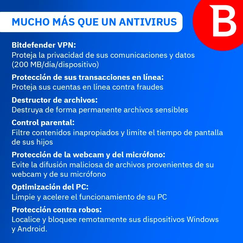 Thumbnail 2 de Bitdefender Total Security 2025 | Protección Total para 5 Dispositivos 🛡