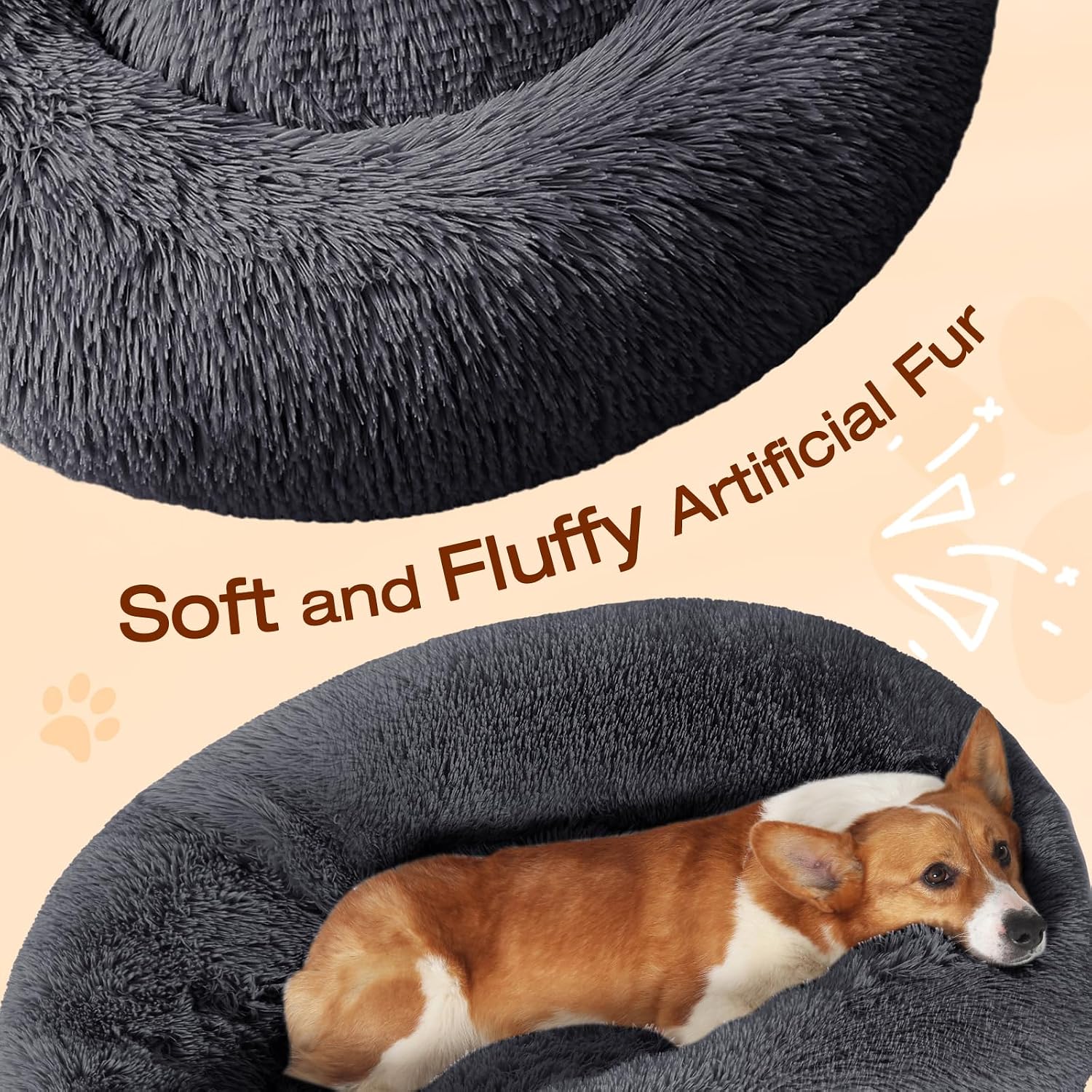 Detalle de JOLLYVOGUE Donut Dog Bed 20-inch