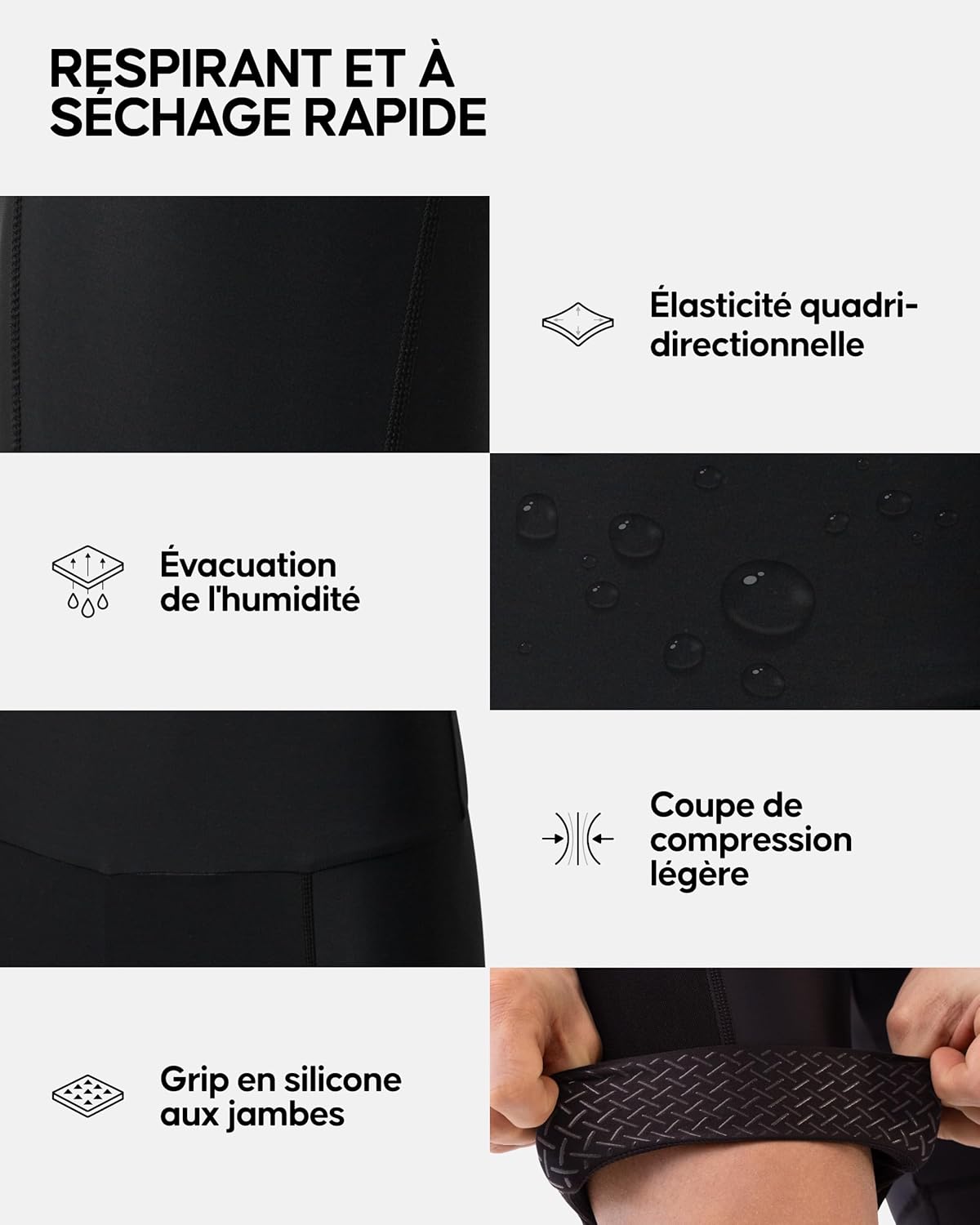 Detalle 1 de DANISH ENDURANCE Cuissard Vélo Homme – Rembourrage 3D, respirant et élastique