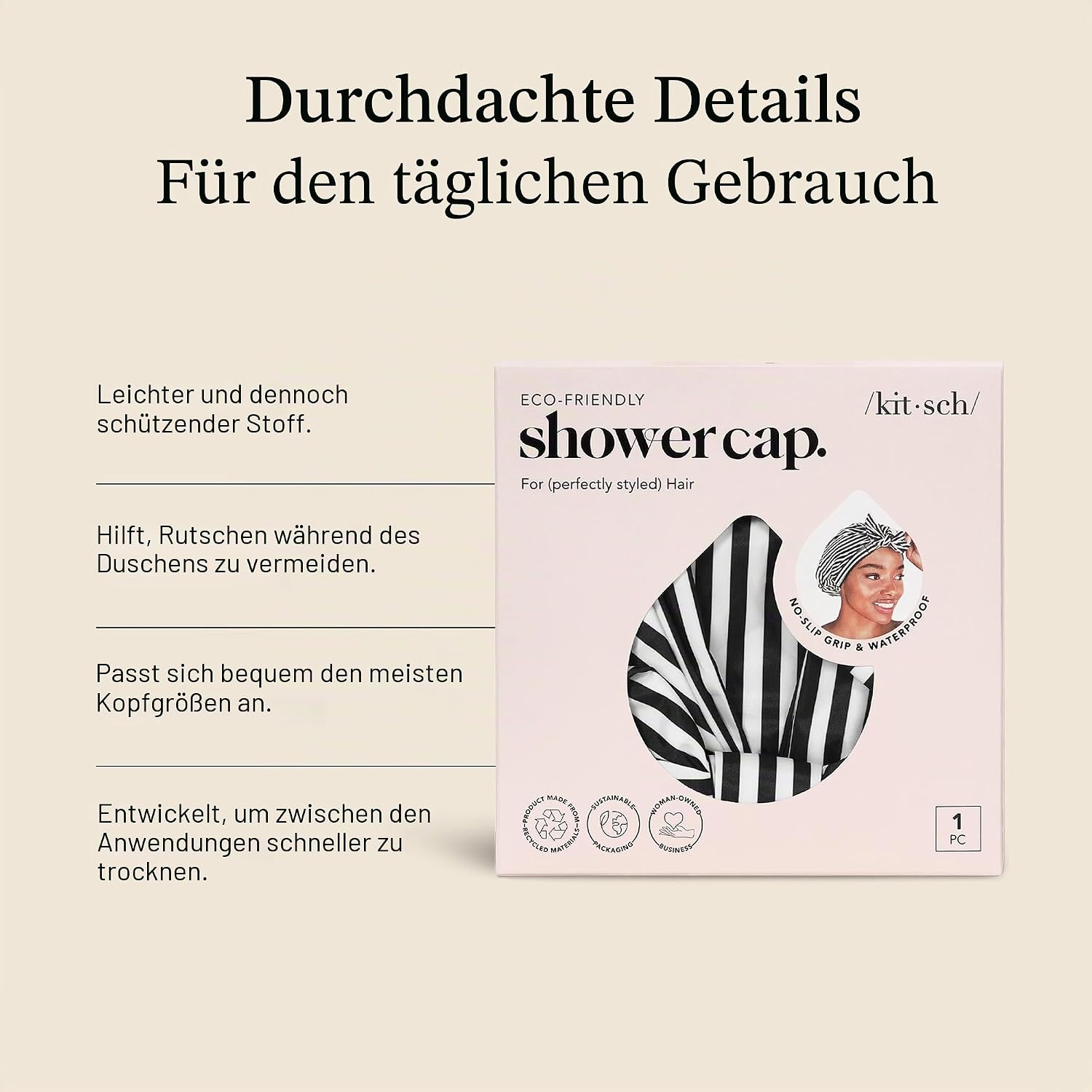 Detalle de Damen Duschhaube Wasserdicht für Haar