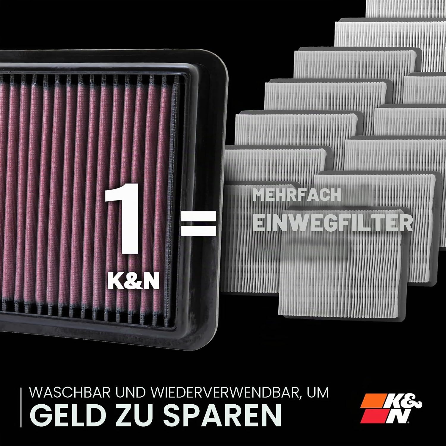 Detalle 2 de K&N 33-2300 Hochleistungs-Motorluftfilter – abwaschbar, langlebig, für GT86/BRZ/FR-S (2005–2019)