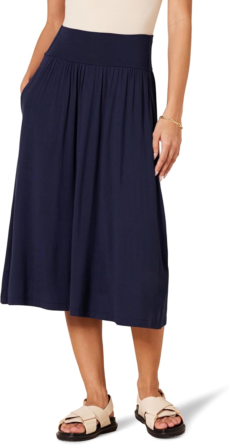 Jersey pull on midi skirt 26 in