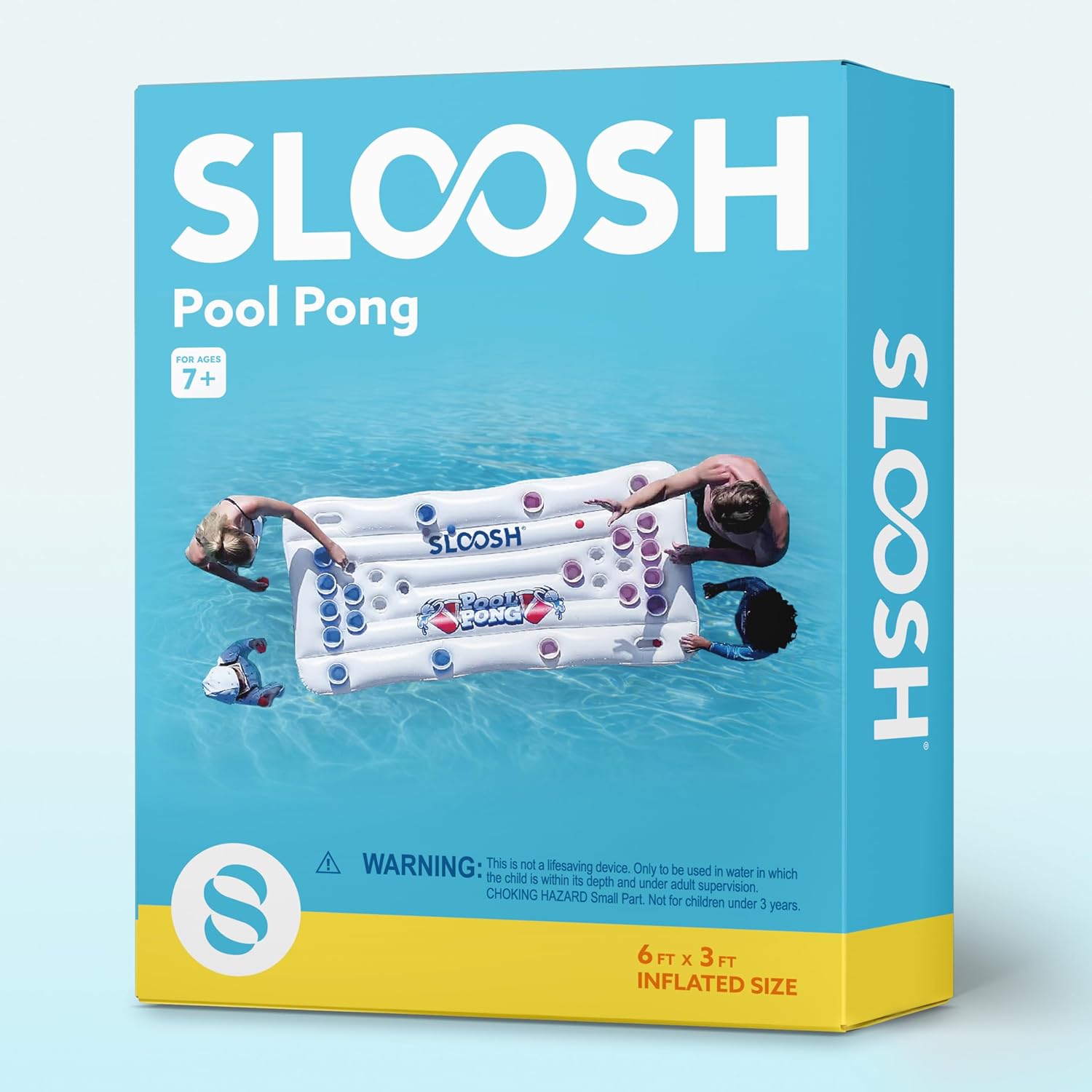 Thumbnail 6 de SLOOSH Pool Toys Games Set: 6ft Inflatable Pong Toss Table with 10 Balls