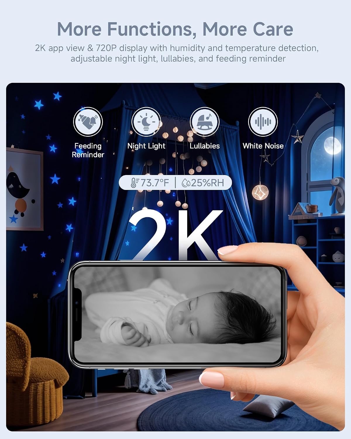 Detalle de ARENTI D3 Baby Monitor Set with 2 Cameras, 5-Inch Display and Split-Screen