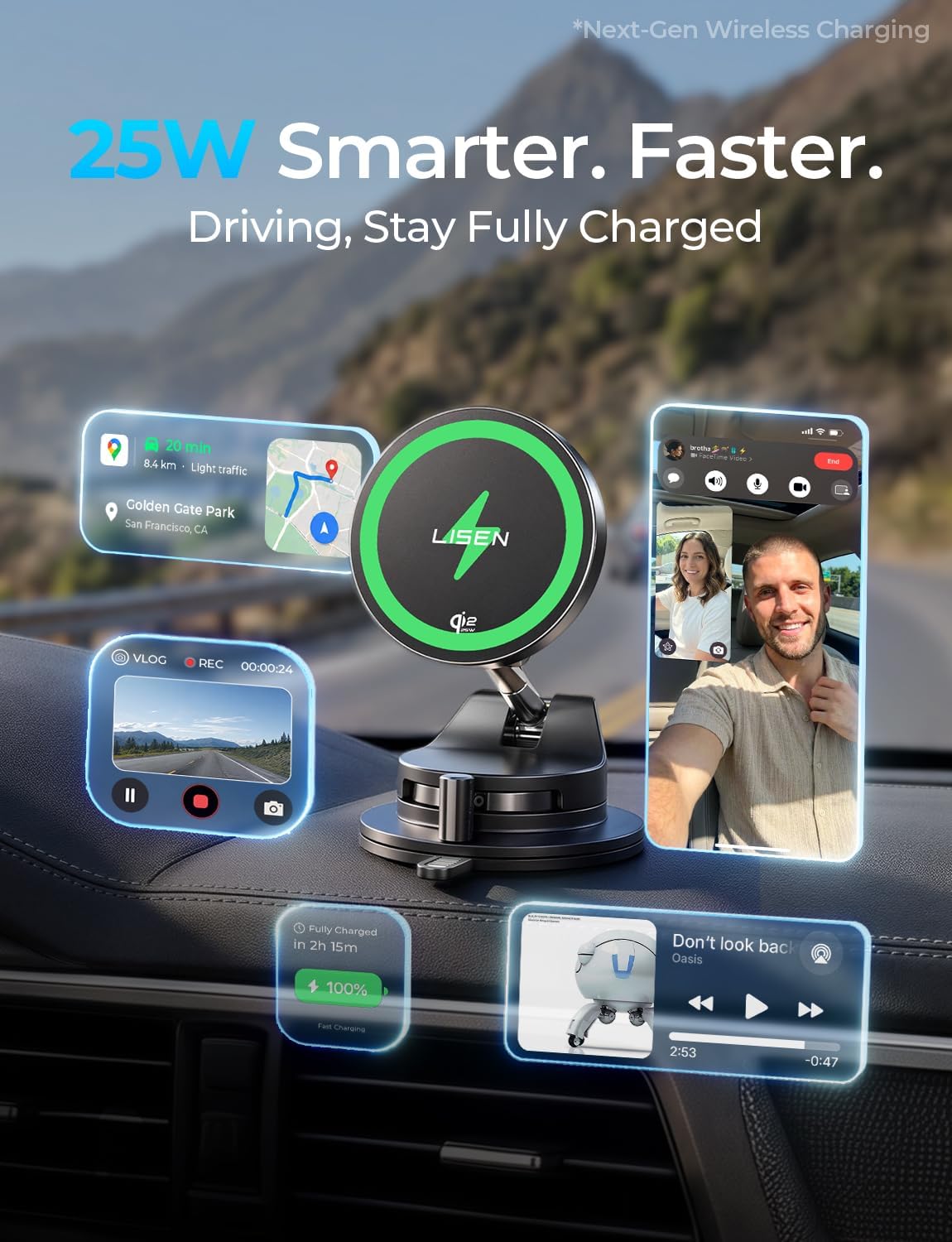Thumbnail 2 de LISEN Qi2.2 25W MagSafe Car Charger