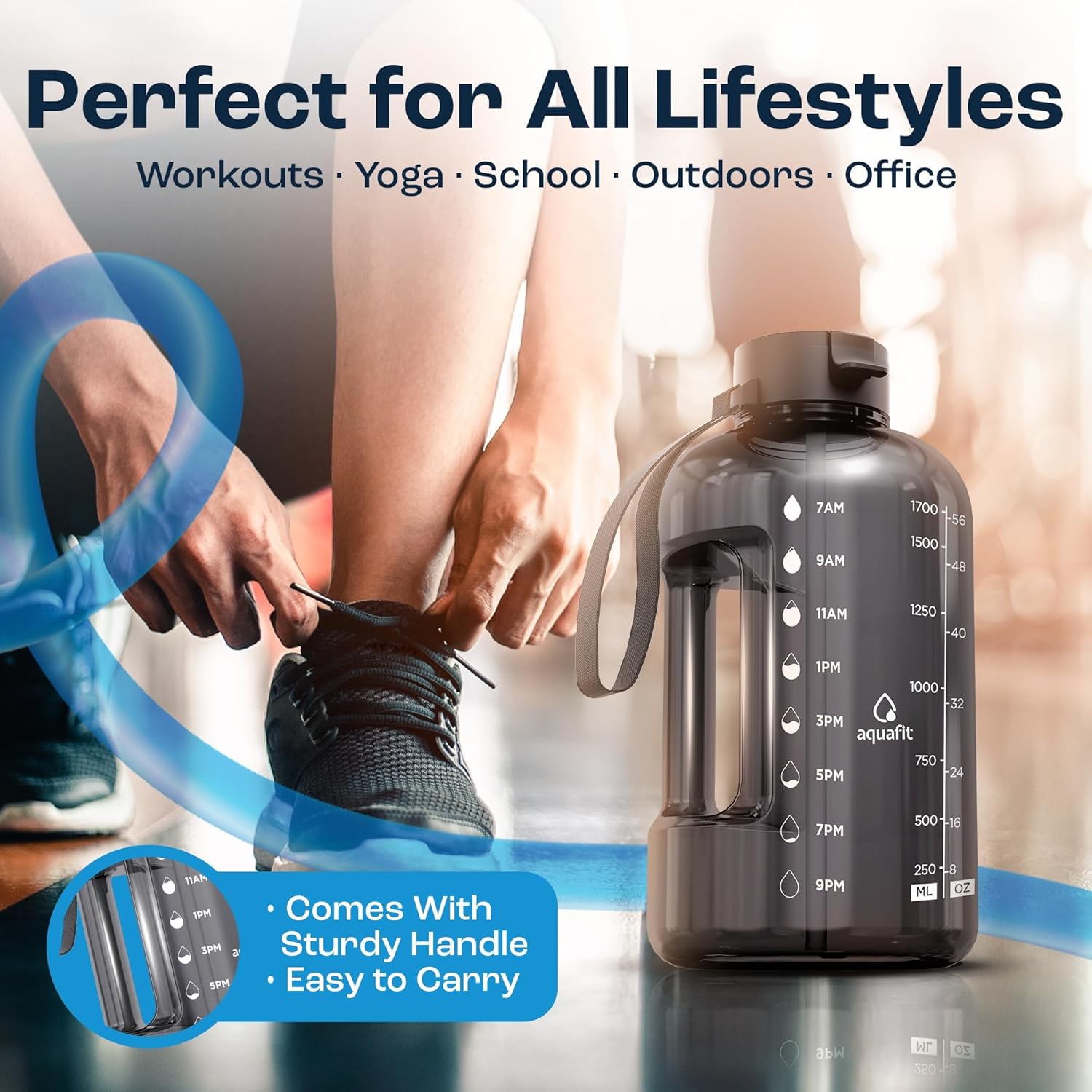 Thumbnail 4 de AQUAFIT 64 oz Half Gallon Water Bottle