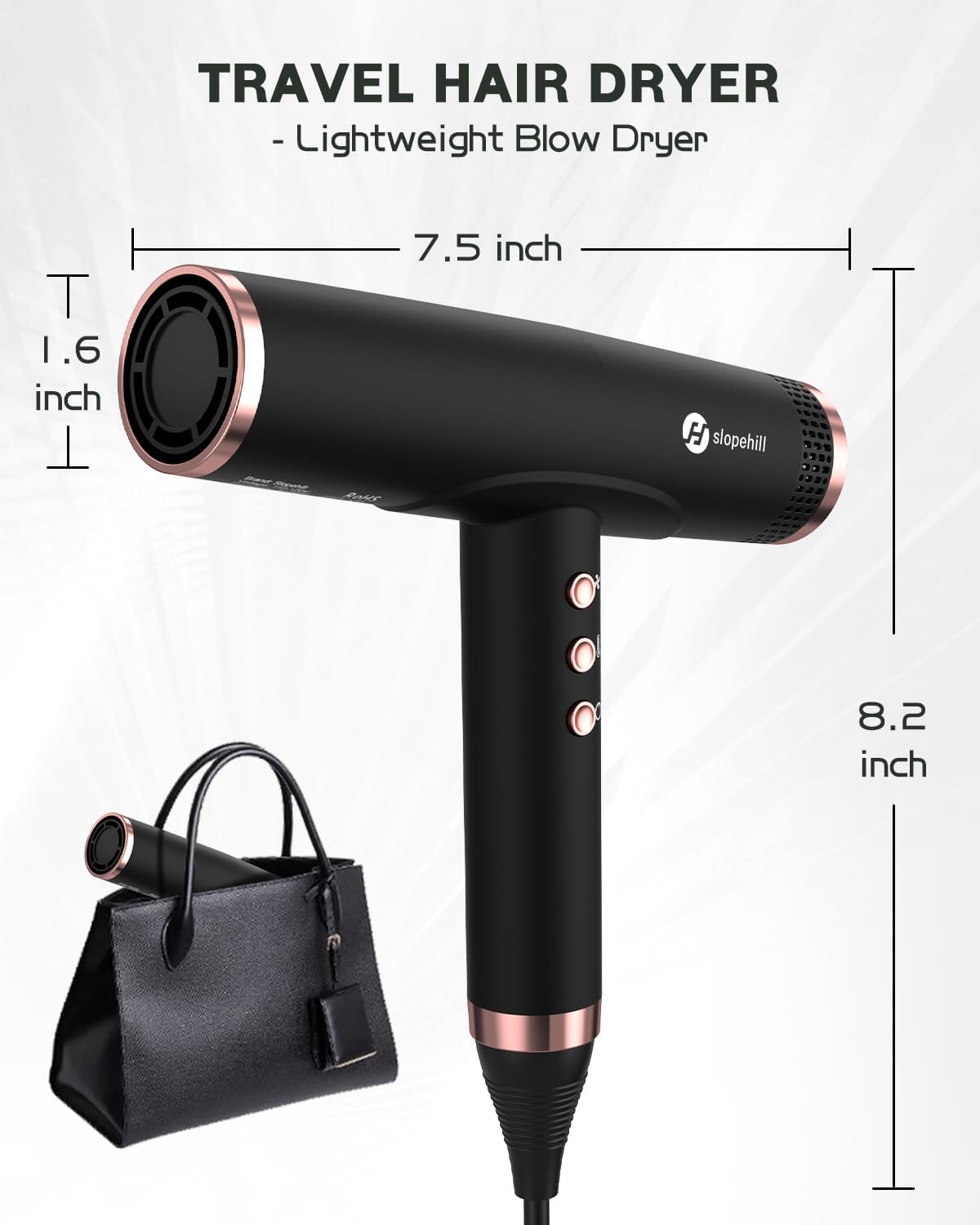 Thumbnail 5 de Slopehill Professional Ionic Hair Dryer with Diffuser — Lightweight, Powerful Travel-Ready Salon Performance