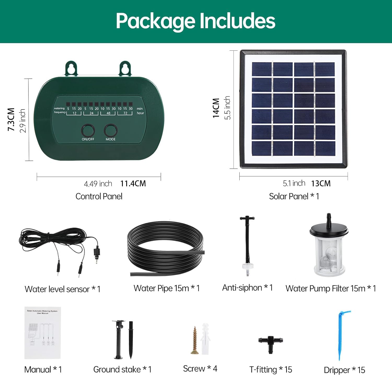 Detalle 2 de UKSUNVI: Sistema di irrigazione a goccia solare per giardino e serre (12 timer, 15 piante)