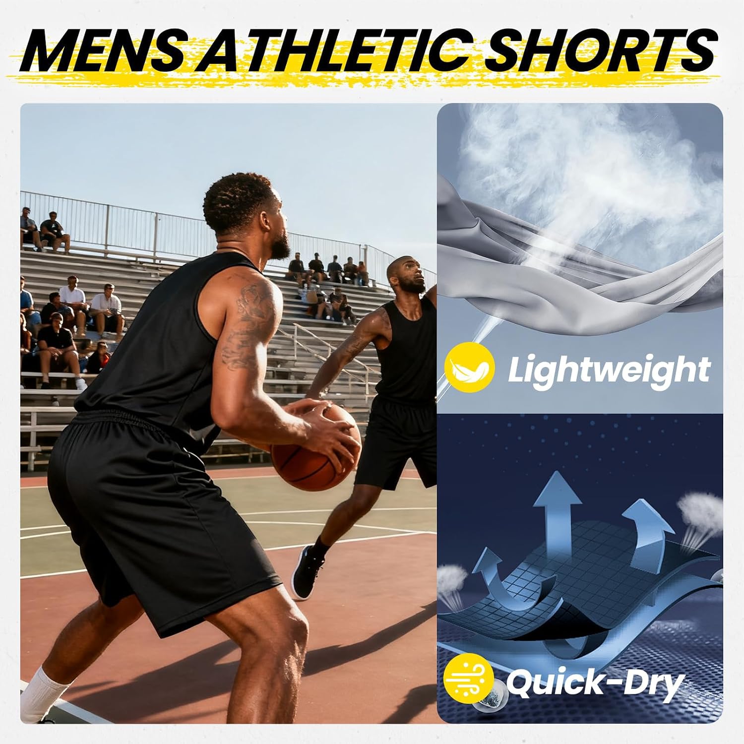 Detalle 2 de BALENNZ Men's Athletic Shorts, 10-Inch Inseam