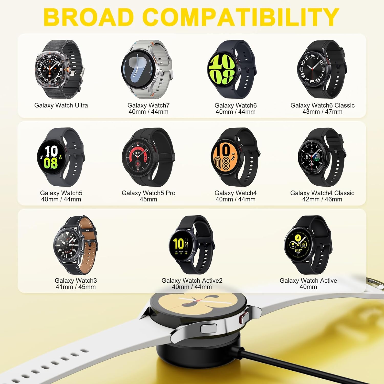 Thumbnail 5 de USB-C Charger for Samsung Galaxy Watch Series with Magnetic Dock (1m Cable, Type-C to USB-A) – Fits Galaxy Watch 7 Ultra, 6/6, 5/5 Pro, 4/4 Classic, 3 Active and more