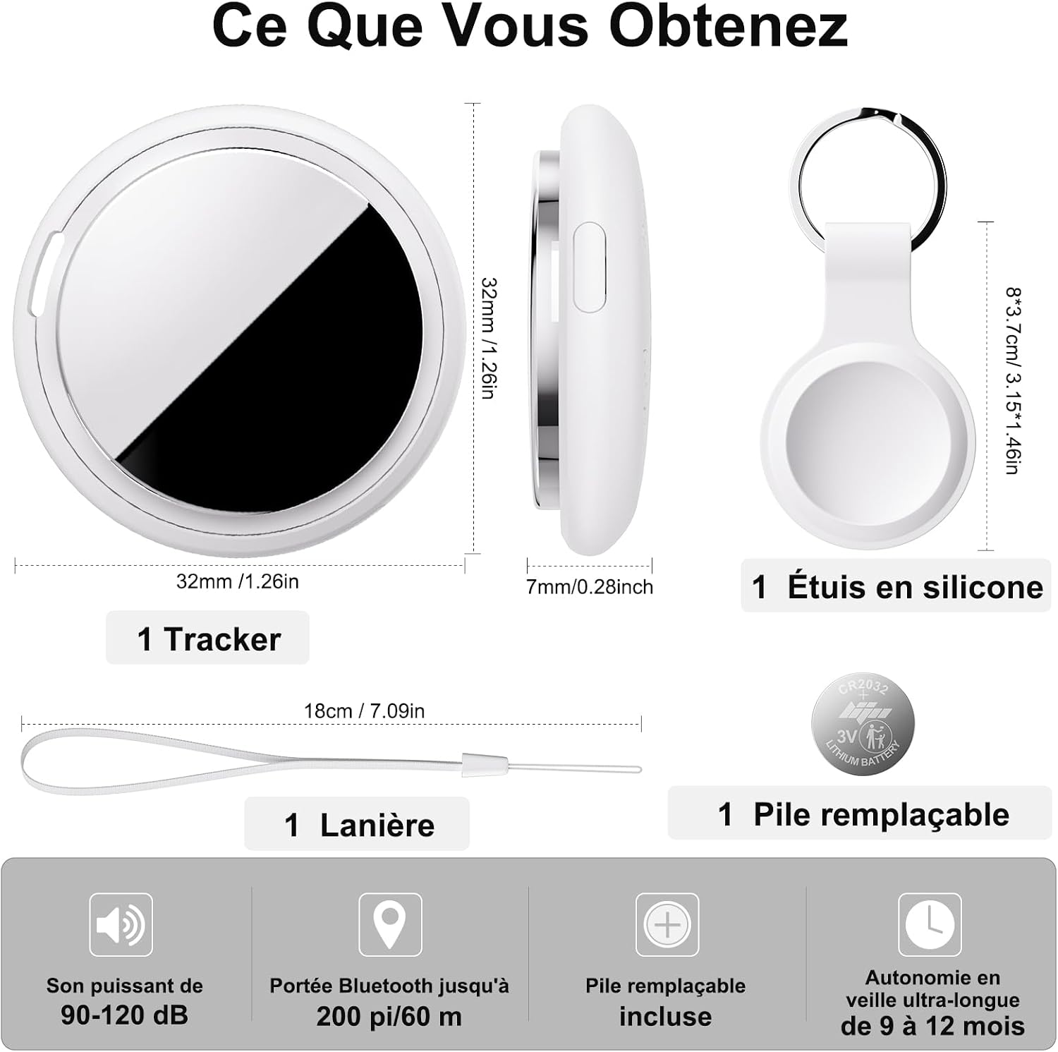 Thumbnail 5 de Bnlei Air Tracker Tag traceur Bluetooth 100 dB