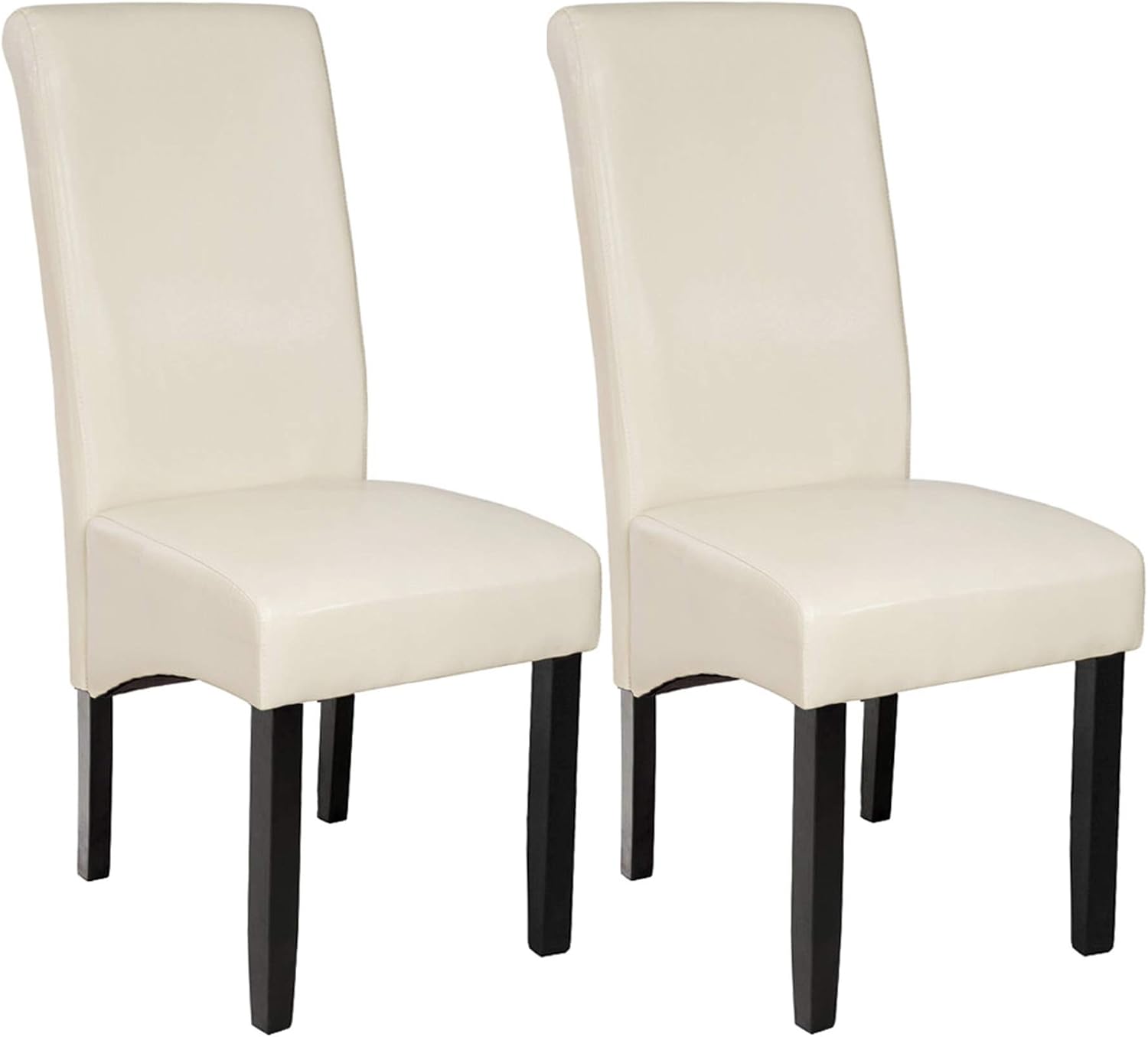 Detalle de tectake 4260397651322 matstolar i konstläder, 2-pack med högt ryggstöd