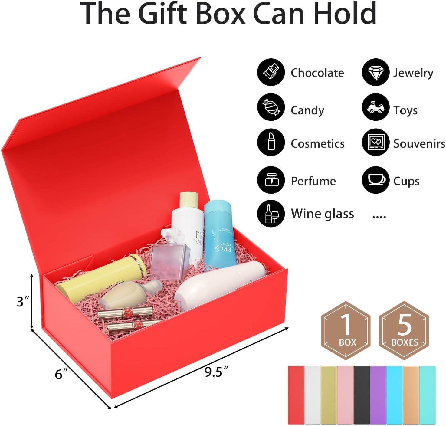 Thumbnail 1 de 2er Geschenkbox-Set 24x15x7,6 cm mit magnetischem Verschluss – Rot