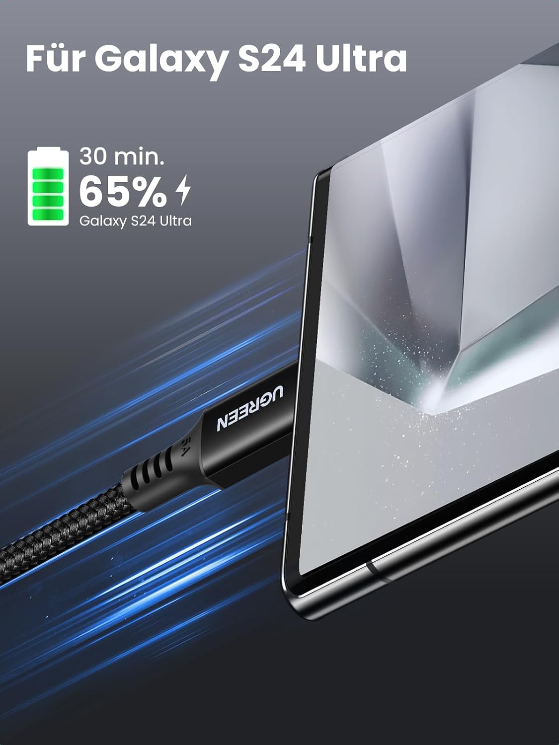Detalle de UGREEN 100W USB C Kabel 0,5 m 🔌
