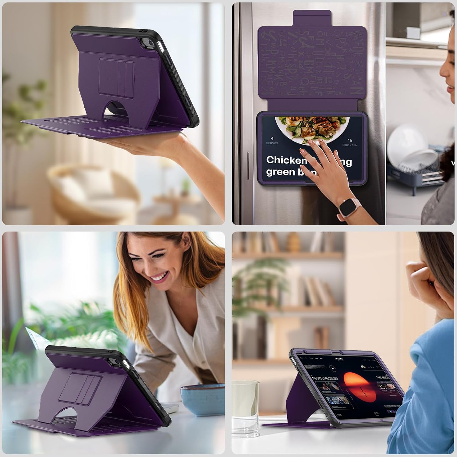 Thumbnail 2 de DAORANGE Business Shockproof Case for iPad 10th/11th Gen with Magnetic Stand, Auto Wake/Sleep & Pencil Holder (Purple)