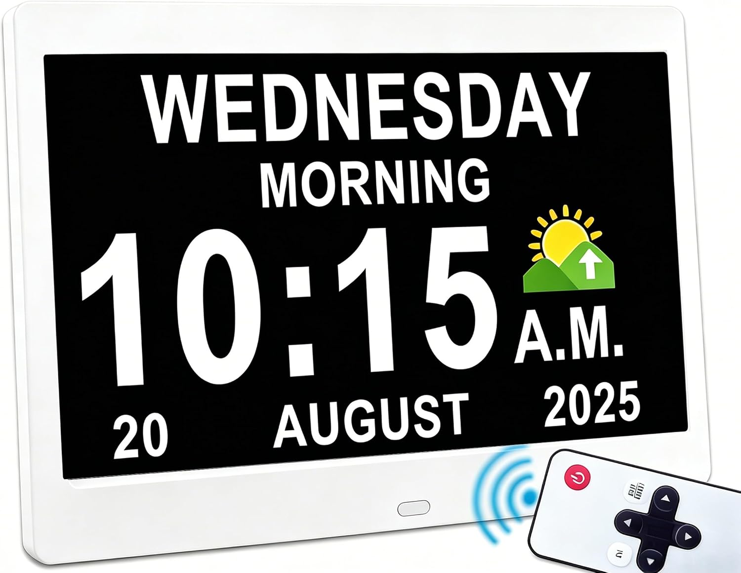 Thumbnail 6 de Véfaîî 10" Large Digital Clock with DST, Sun/Moon Icons, Reminders and Calendar – Ideal for Seniors