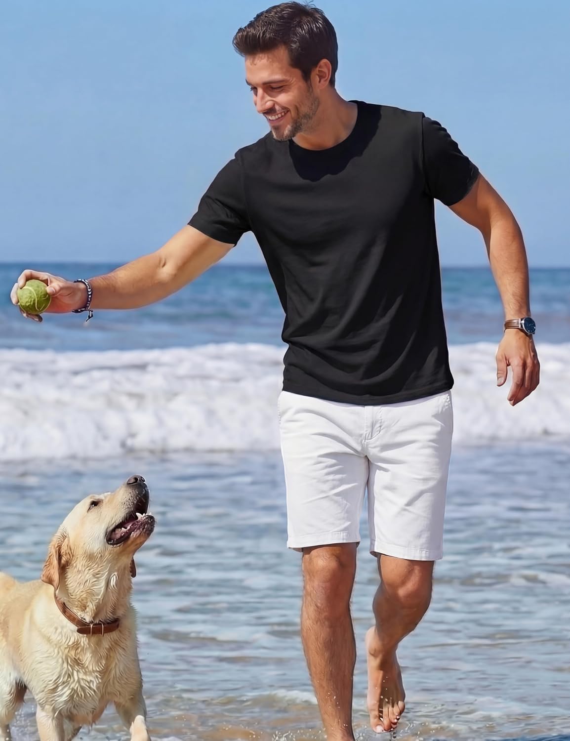Thumbnail 3 de TACVASEN Herren Kurzarm Baumwolle T-Shirt – Rundhals, Regular Fit, weiches Basic-Top