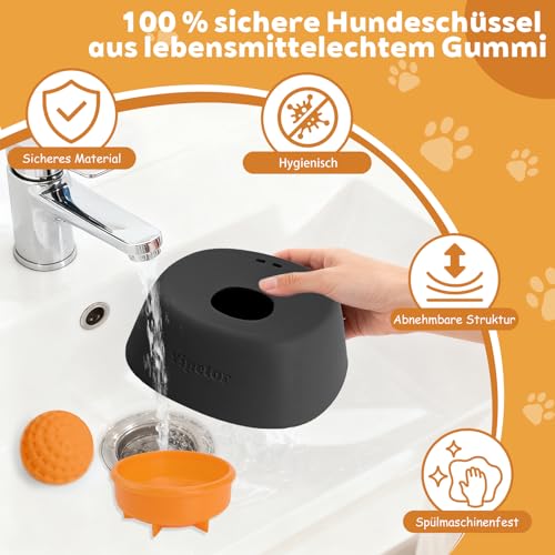 Detalle 2 de Yipetor Schleckball Hundenapf für Flüssige Leckerlis – sicherer Slow-Feeder für Knochenbrühe, Joghurt und Flüssignahrung