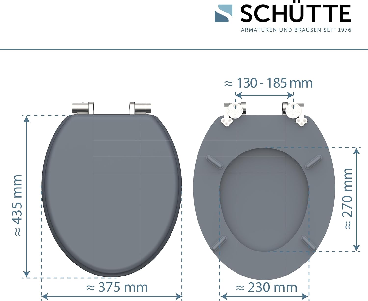 Thumbnail 5 de SCHÜTTE 80102-A Abattant de WC Spirit Grey avec frein de chute – MDF, 150 kg, gris