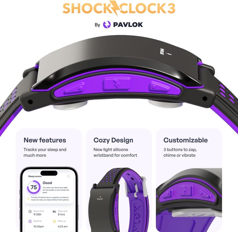 Detalle 2 de Pavlok Shock Clock 3 smart alarm 7 days