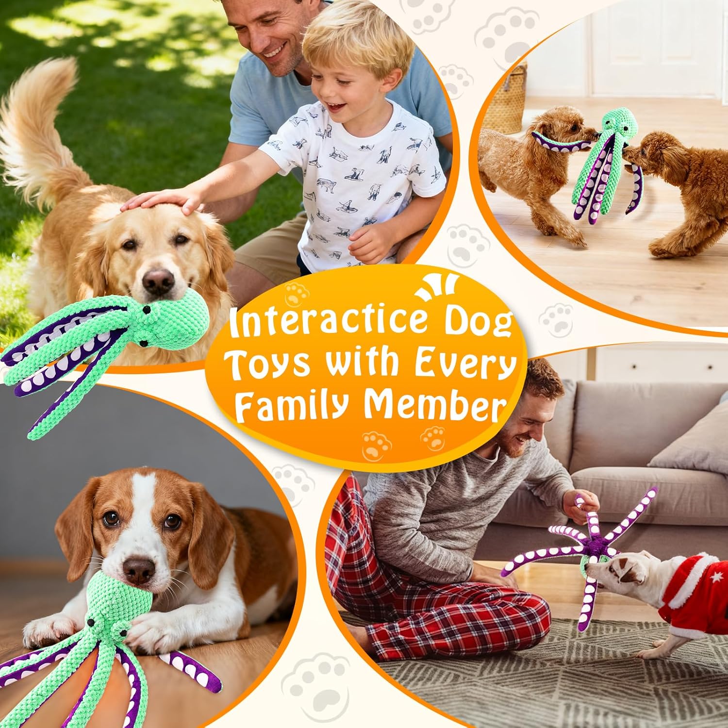 Thumbnail 6 de Fuufome Large Squeaky Dog Toys (Plush, 13.5-inch) — Chew, Fetch & Tug Plush for Small to Large Dogs