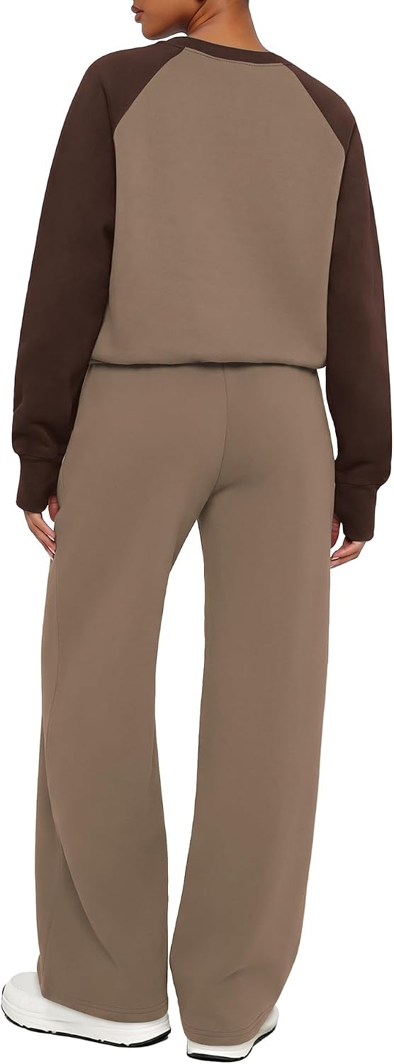 Detalle 1 de OFEEFAN Women's Two-Piece Sweatsuit, Fleece-Lined