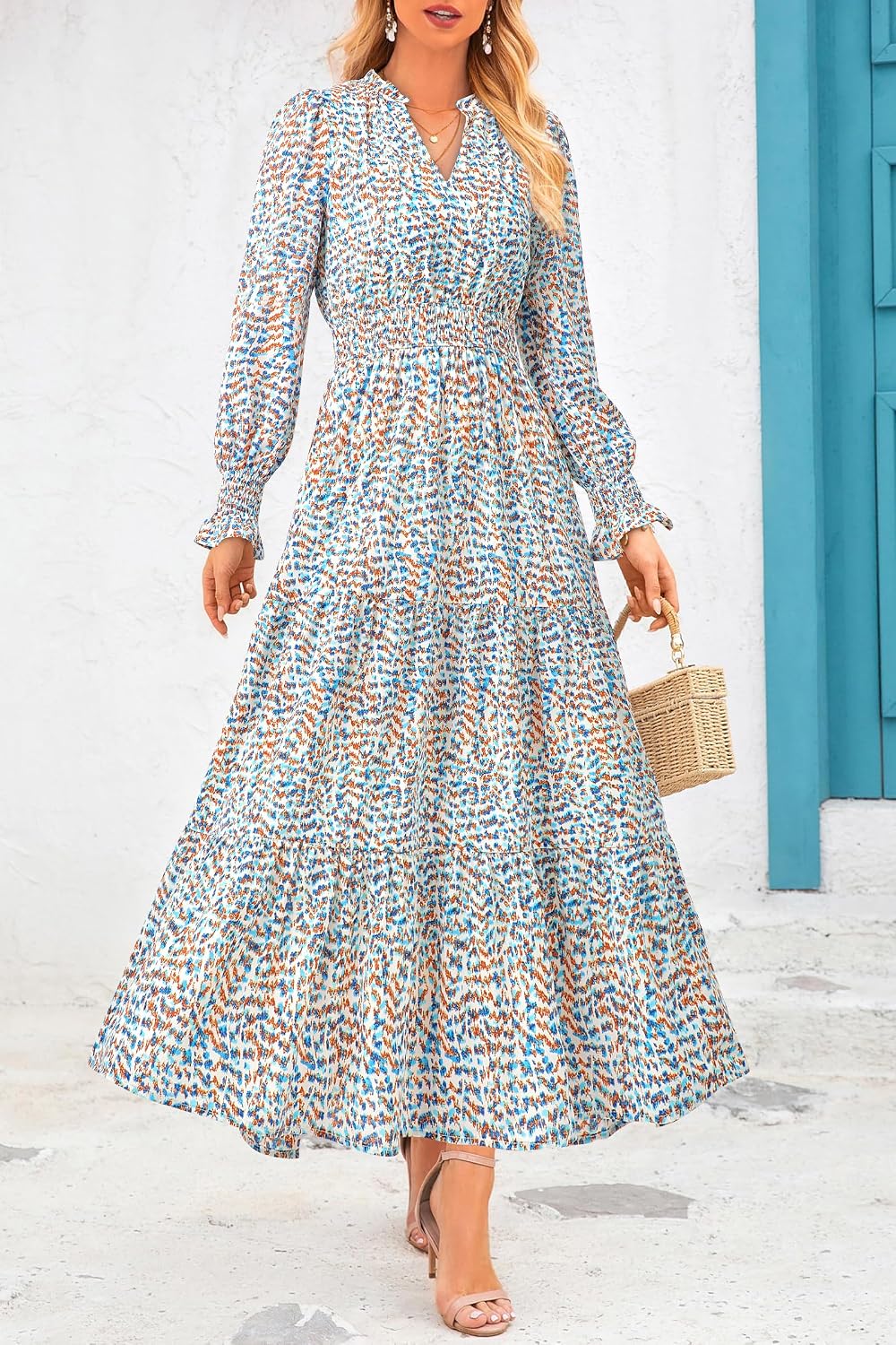Thumbnail 3 de PRETTYGARDEN Floral Maxi Dress V-Neck