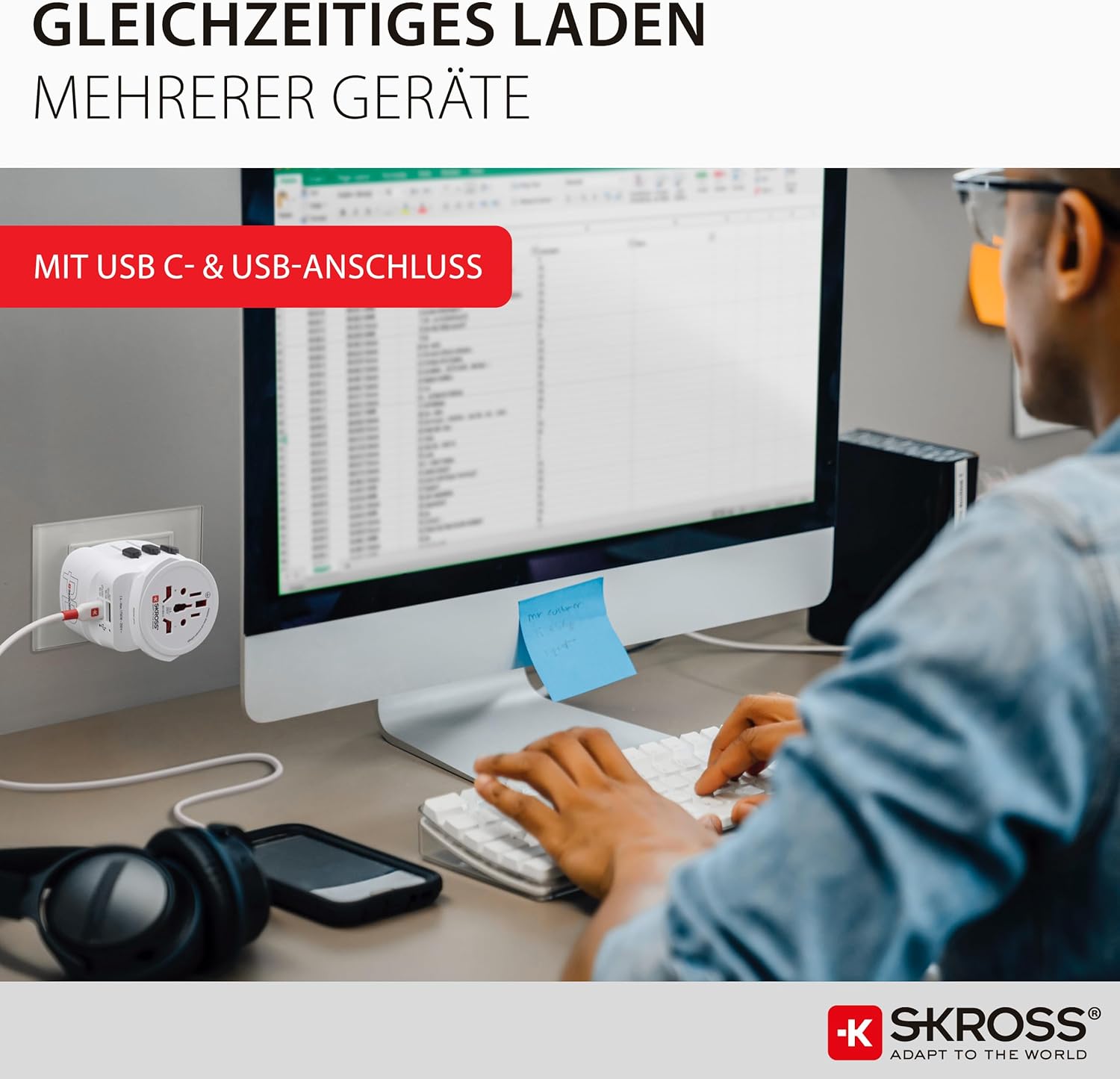 Thumbnail 6 de SKROSS PRO Light USB universeller Reiseadapter mit USB-A & USB-C für USA, UK, Australien und Europa