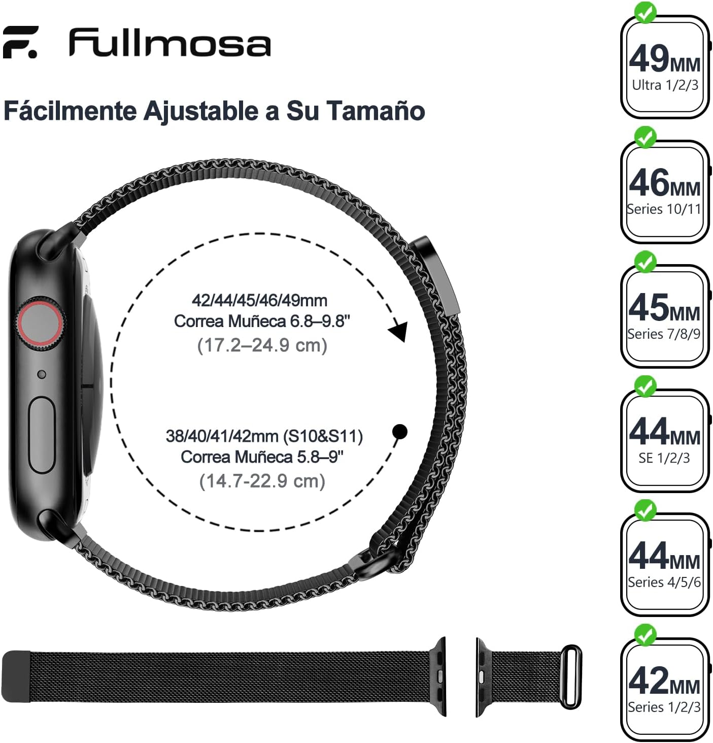 Thumbnail 4 de Fullmosa Correa magnética Milanese para Apple Watch 44 mm