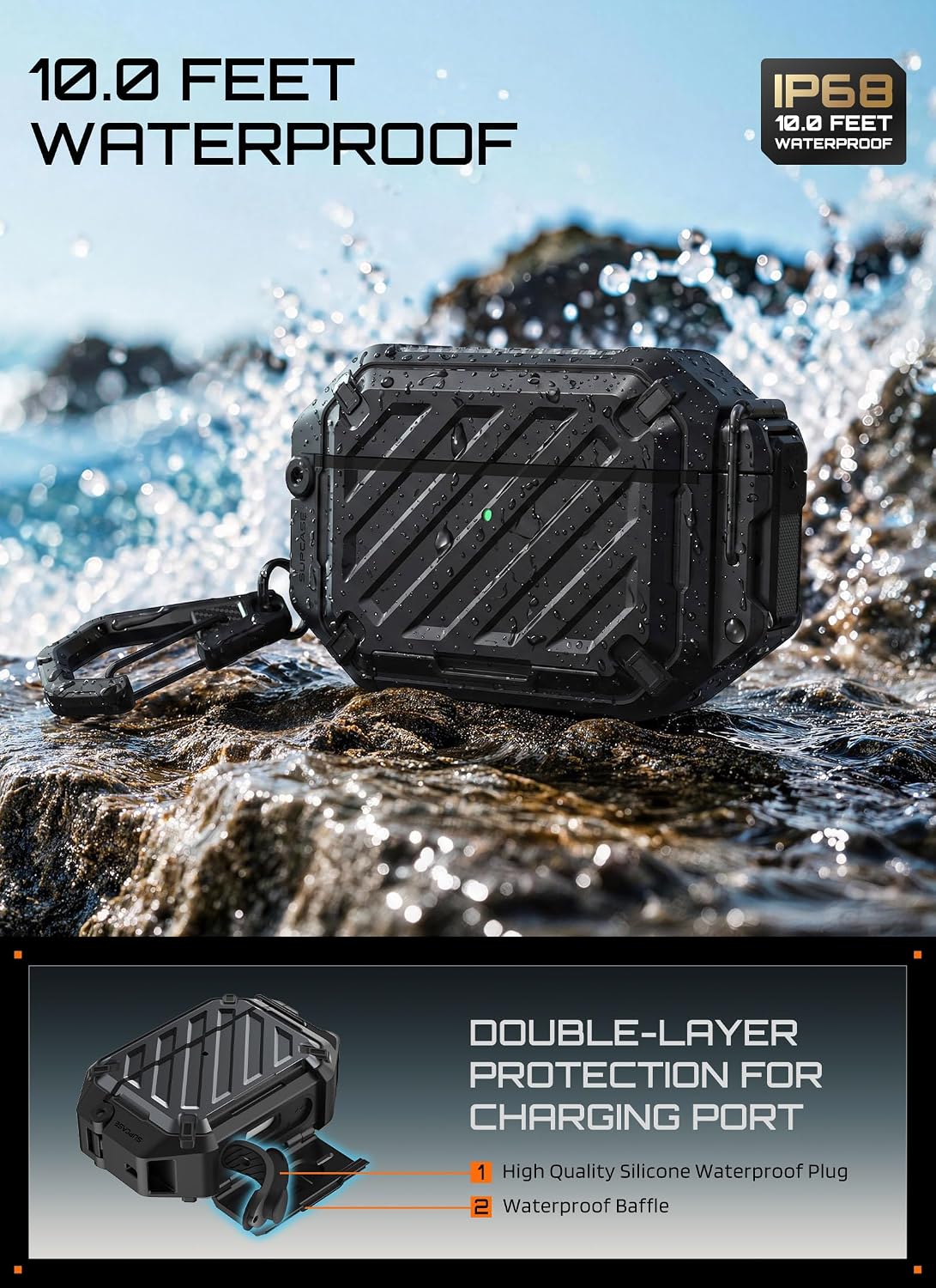 Detalle de SUPCASE AirPods Pro 3 Case 10 ft