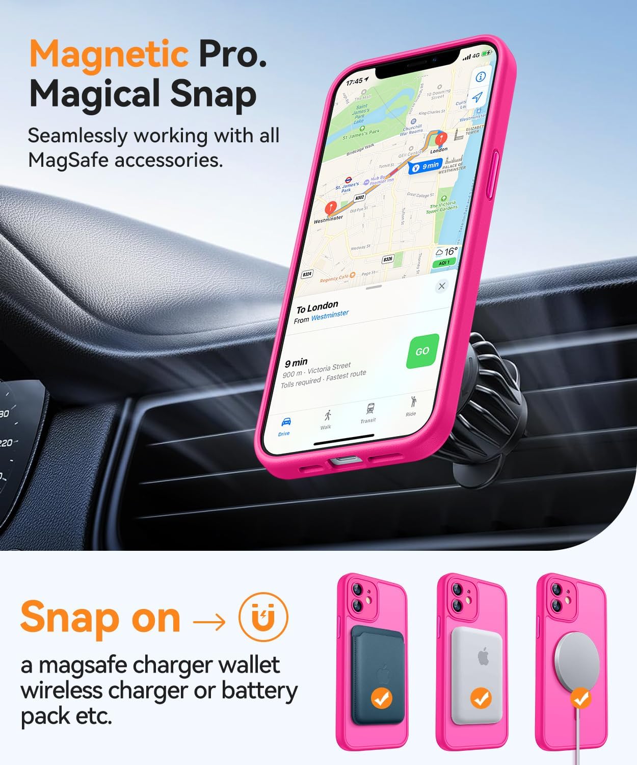 Thumbnail 3 de CANSHN Magnetica Cover per iPhone 12 Mini (5.4 pollici) - Protezione completa della fotocamera, color rosa caldo